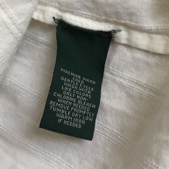 LRL Lauren Jeans white cotton summer blouse with floral embroidery and neck ties - Picture 9 of 11